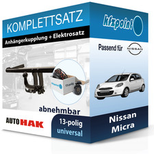 AUTO HAK Anhängekupplung abnehmbar und E-Satz 13polig für Nissan Micra 03- neu