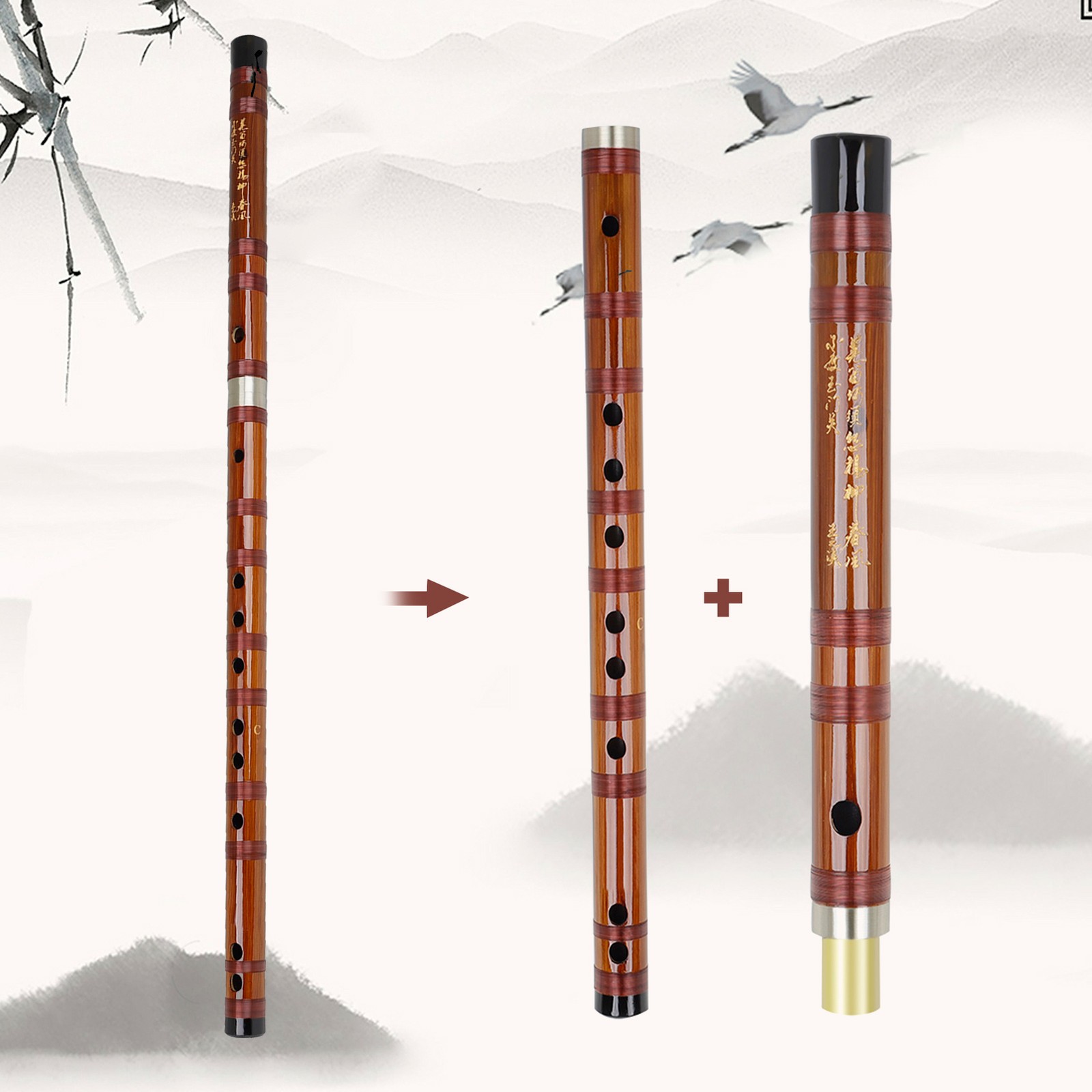 Key Of C Flute Bitter Bamboo Dizi Traditional Chinese Handmade Woodwind Inst BAJ