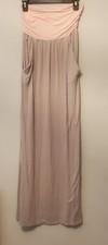Color me red strapless Blush pink & gray maxi dress with pockets size S