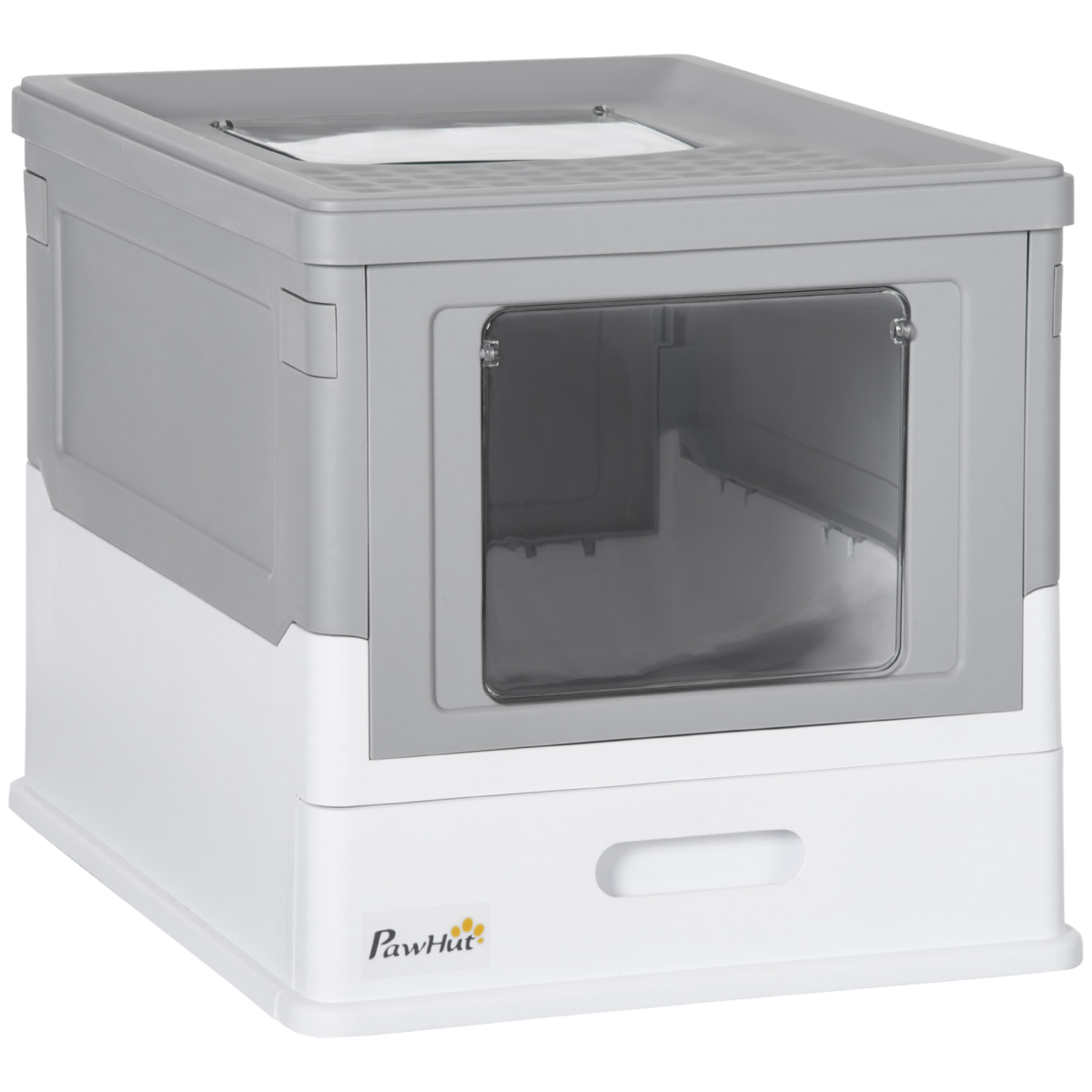 Hooded Cat Litter Box, Portable Pet Toilet, Scoop, Tray, Grey - Image 3