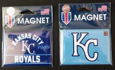 TWO (2) KANSAS CITY ROYALS, 2.5" X 3.5" METAL MAGNETS FROM WINCRAFT