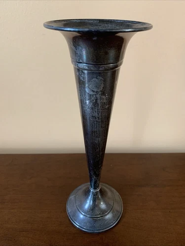 Lunt Sterling Silver 024 10” Footed Trumpet Bud Flower Vase 261g