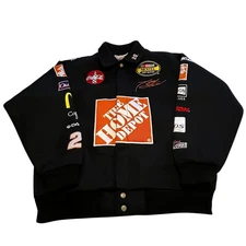 Tony Stewart Home Depot NASCAR Racing Jacket Large Black Jeff Hamilton Collect.