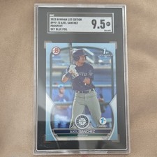 MINT 9.5!! 2023 Bowman Axel Sanchez #BCP-73 Lunar Glow Refractor (RC) SGC 9.5