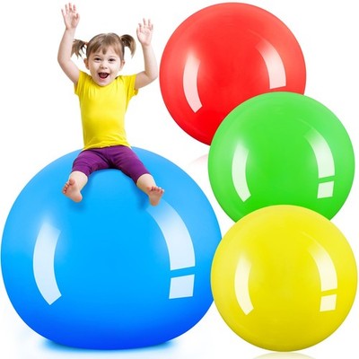 Jenaai 4 Pcs 30 Inch Big Bounce Ball Large Rubber Ball Giant Inflatable Kickb...