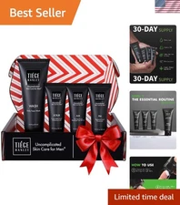 4-Piece Men's Skin Care Kit: Simplified Routine for Sensitive Skin Hydration