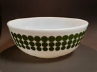 Vintage PYREX Green Polka Dot Mixing Nesting Bowl #404 Milk Glass 4 Qt