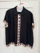 Bode Men’s Short Sleeve Button Down 100% Silk large/XL 