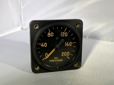 #ad Vintage F4U Corsair Aircraft Oil Pressure Gauge Military Cockpit Instrument $125.00