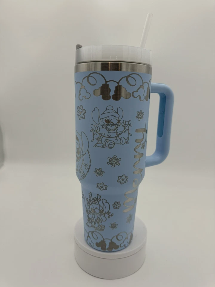 40 盎司隔热不倒翁激光雕刻迪士尼 Lilo & Stitch - Merry Stitchmas — 第 2/4 张图片