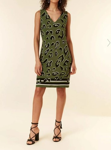 Wallis Green Animal Print Shift Dress 