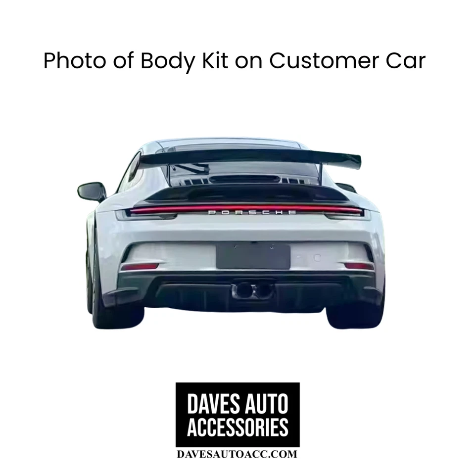 Неоригинальное сухое заднее крыло из углеродного волокна в стиле GT3 и спойлер для Porsche 911 20–25 годов выпуска - Изображение 4 из 4