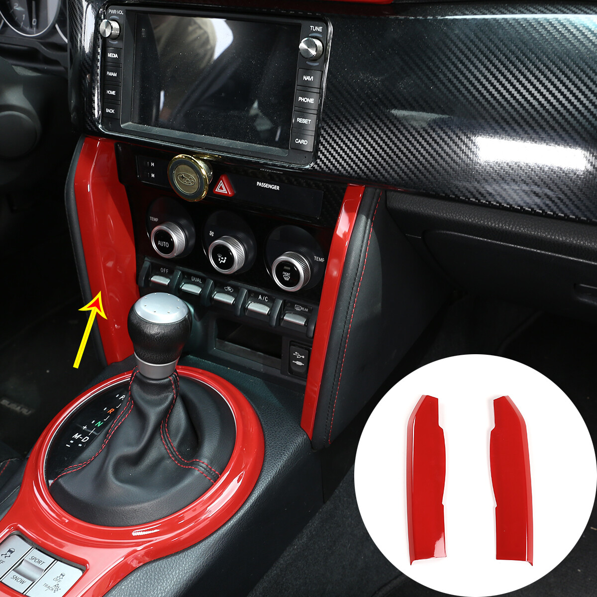 Car Red Center Console ABS Cover For Subaru BRZ Toyota 86 2012