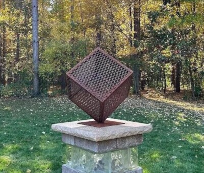 Handcrafted Modern Industrial Metal Sculpture - Abstract Outdoor Garden Art