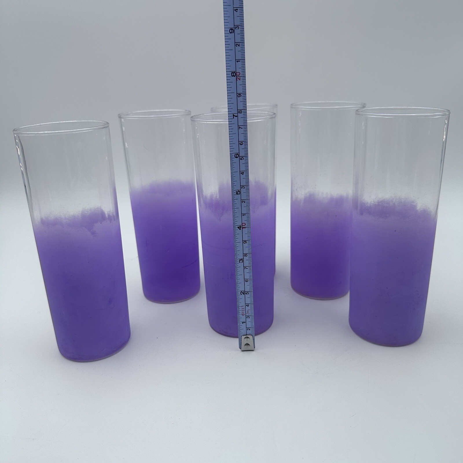 Vintage 1960s Blendo Tall Tom Collins Lavender Orchid Iced Tea Glasses