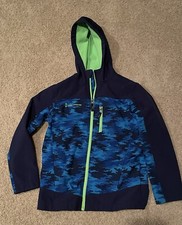 BOY S FREE COUNTRY SOFTSHELL JACKET BLUE CAMO Large 7/8 WATERPROOF