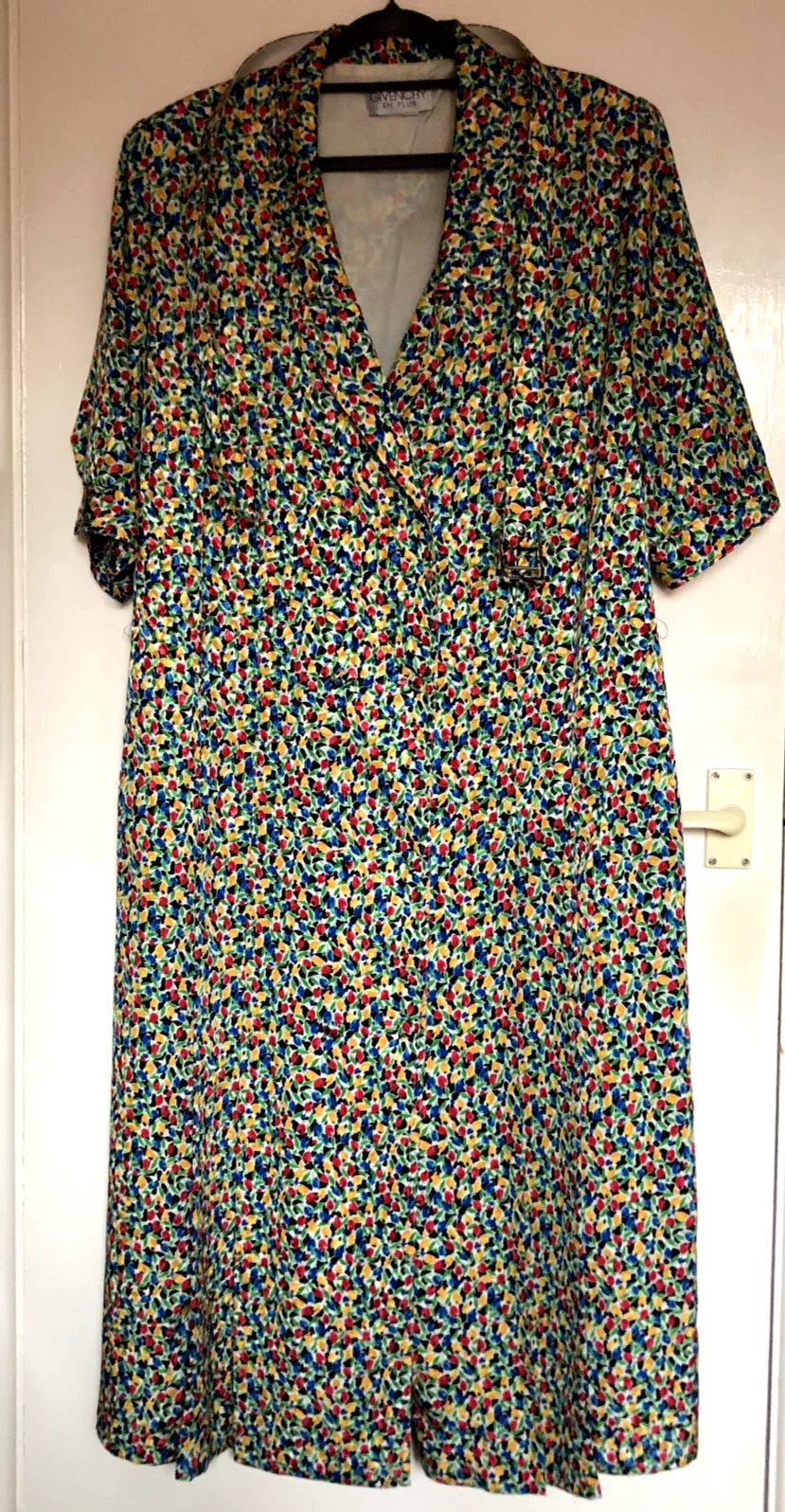 Givenchy Abito con cintura floreale blu XL da pit a pit 22" da cima a fondo 49"