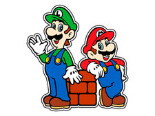 Mario And Luigi Brick Block Mushroom Kingdom Sticker Waterproof Vinyl Decal Car