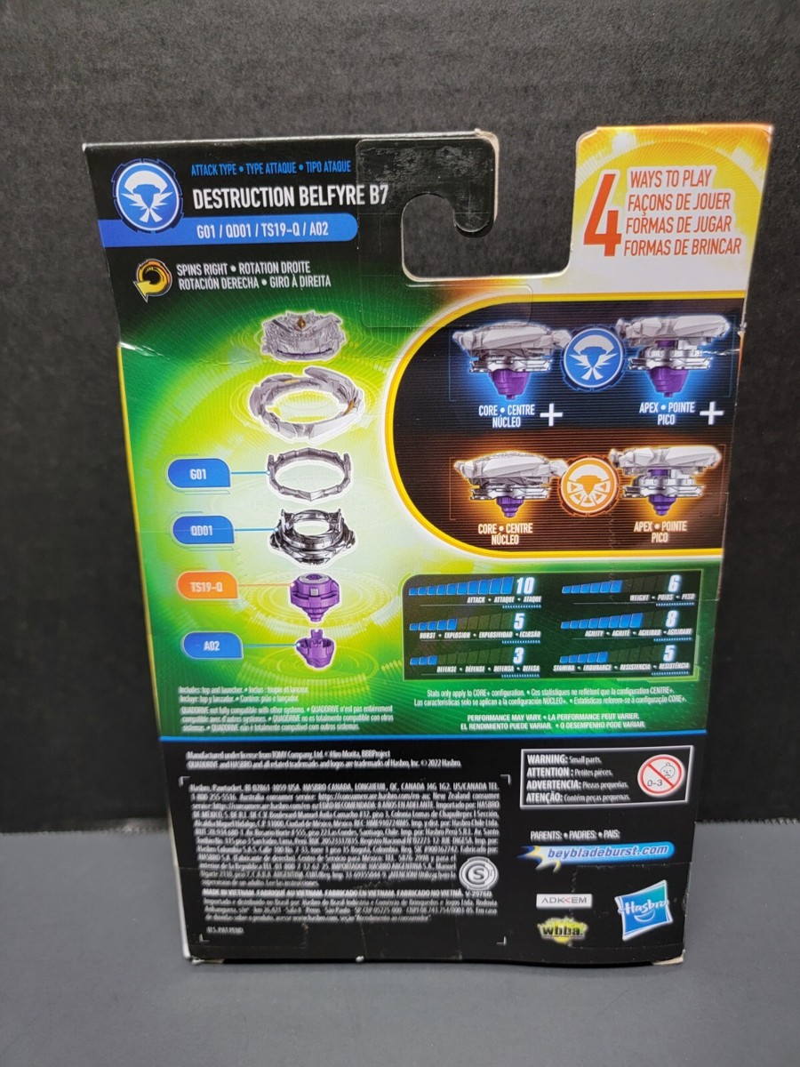 Pack De 2 Toupies Beyblade Burst Quaddrive Cyclone Belfyre B7 Berserk Balderov reconditionné Pack De 2 Toupies Beyblade Burst Quaddrive Cyclone Belfyre B7 Berserk Balderov reconditionné