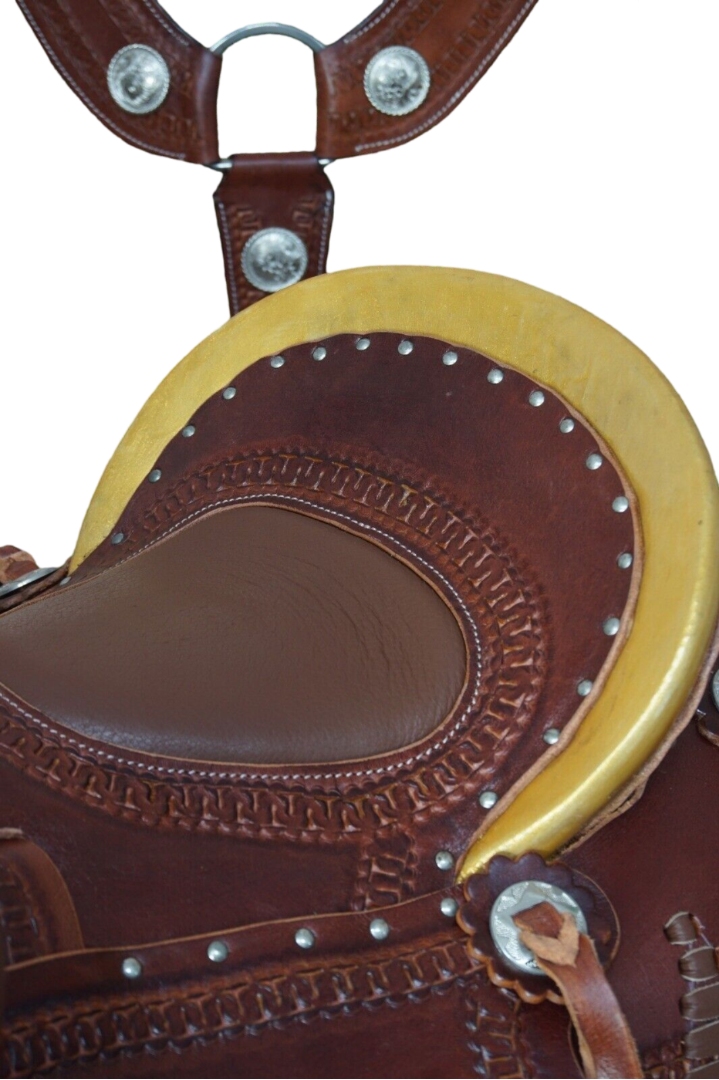 Baril en cuir de qualité supérieure Wade Western Horse Saddle