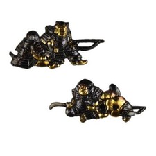 Menuki Musha Japan vergoldet Tsuka Katana Samuraischwert Samurai Schwert Krieger