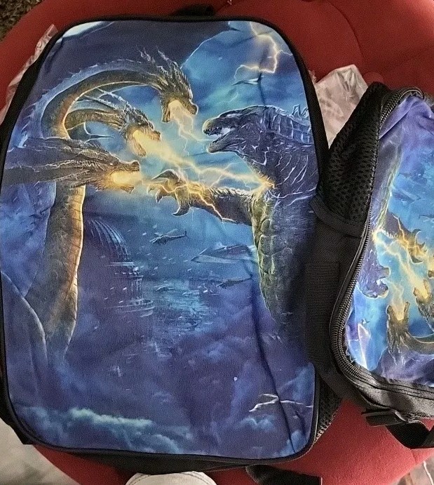3 Pc Set -new 3d DRAGON Kids School Backpack Cooler Lunch Bag Pen Bag Set image 8