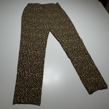 Who What Wear Leopard Print High Rise Cropped Stretch Knit Casual Pants Size 8