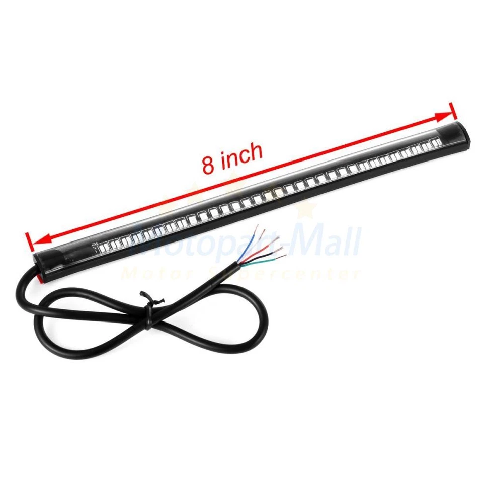 2 Light Strips Bar LED Tail Light License Brake Turn Signals ATV Motorcycle Cafe - Image 4 of 4