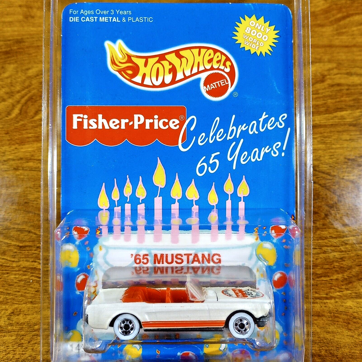 Hot Wheels Vintage Fisher-Price '65 Mustang 1 of 8000 White WW