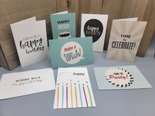 LOT OF 8 ASSORTED BLANK BIRTHDAY CARDS WITH ENVELOPES