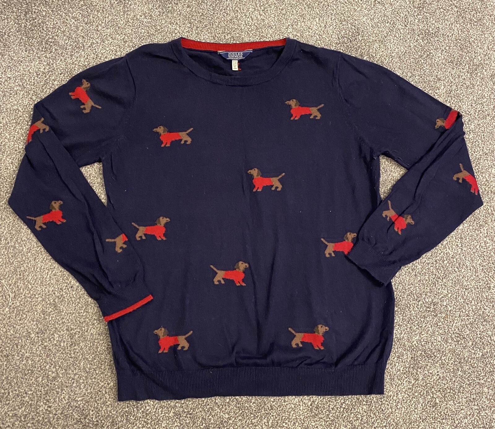Ladies Joules Sausage Dog Dachshund Top Jumper Size 14 eBay