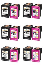 61XL 62XL 63XL 64XL 65XL 67XL Fits HP Ink Cartridges Black & Color Lot