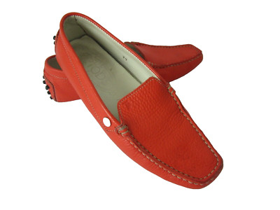 Women s Tod's Driving Moccasins Loafer Flats Shoes 35 US 5 Orange Leather Italy