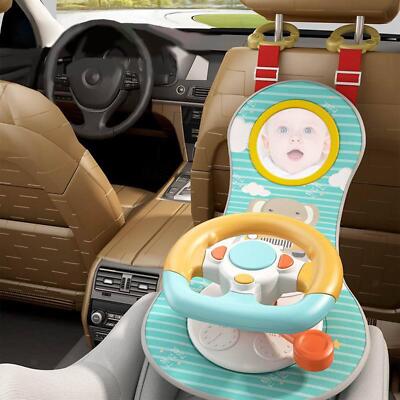 Baby Car Steering Wheel Toy with Mirror Music Effect for Back Seat