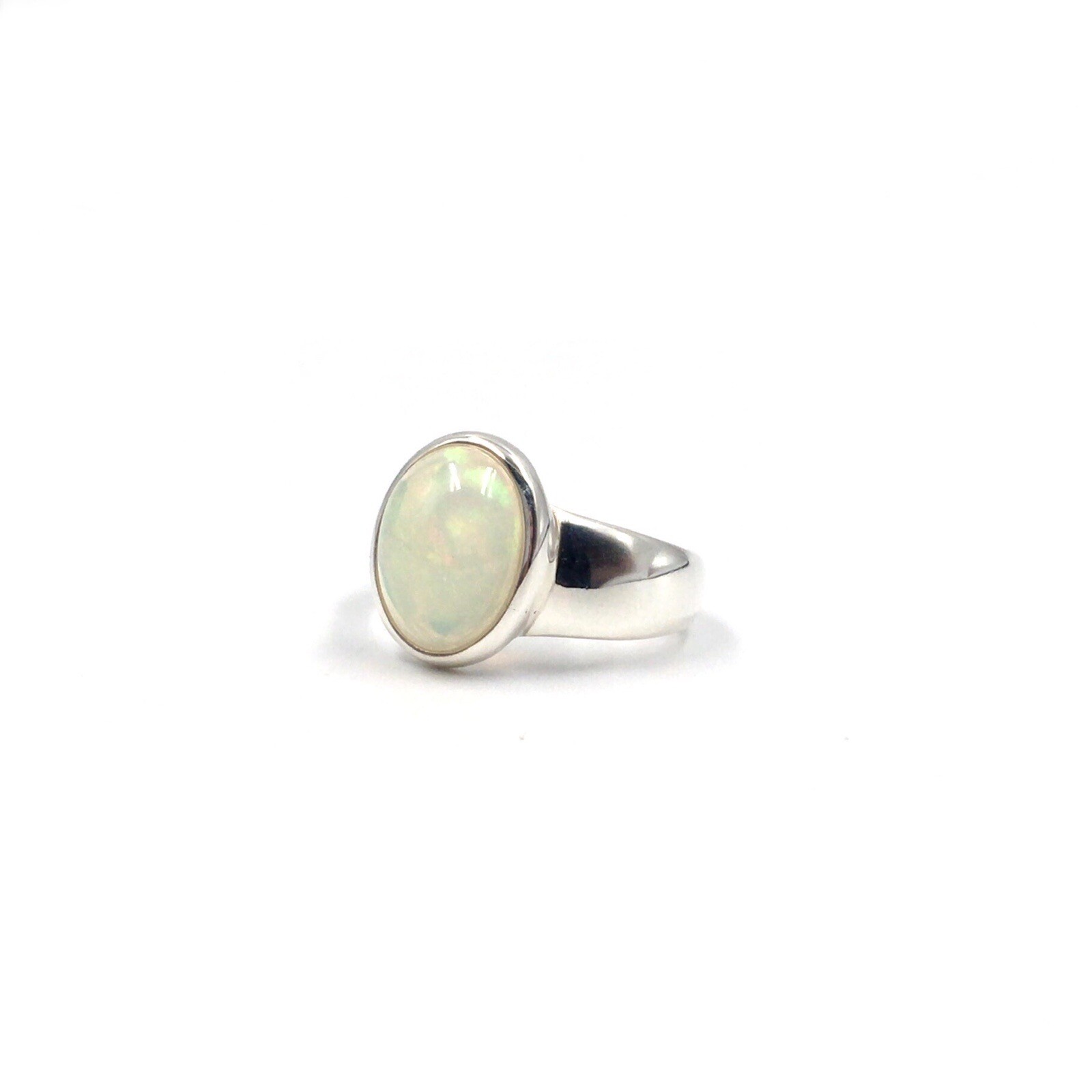 Solid 925 Silver Ring Opal 3.5ct Solid Band Ring … - image 8