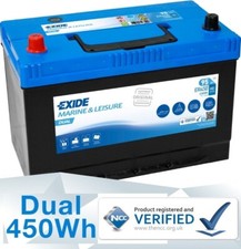 12V 95AH Deep Cycle Leisure Marine Battery EXIDE ER450 - Motorhome Caravan Boat