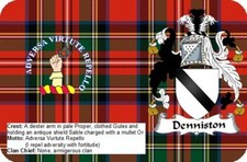 Denniston Scottish Clan Scotland Rectangle Aluminium Fridge Magnet Souvenir