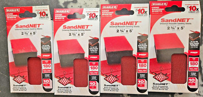 DIABLO 2-3/4 in. x 5 in. 180-Grit SandNET Reusable Sanding Sheet 4 Pack