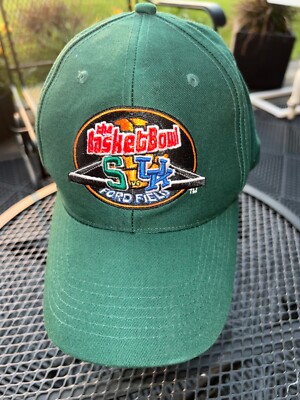 The BasketBowl Spartans vs UK at Ford Field Green Hat Cap Hook Loop EUC