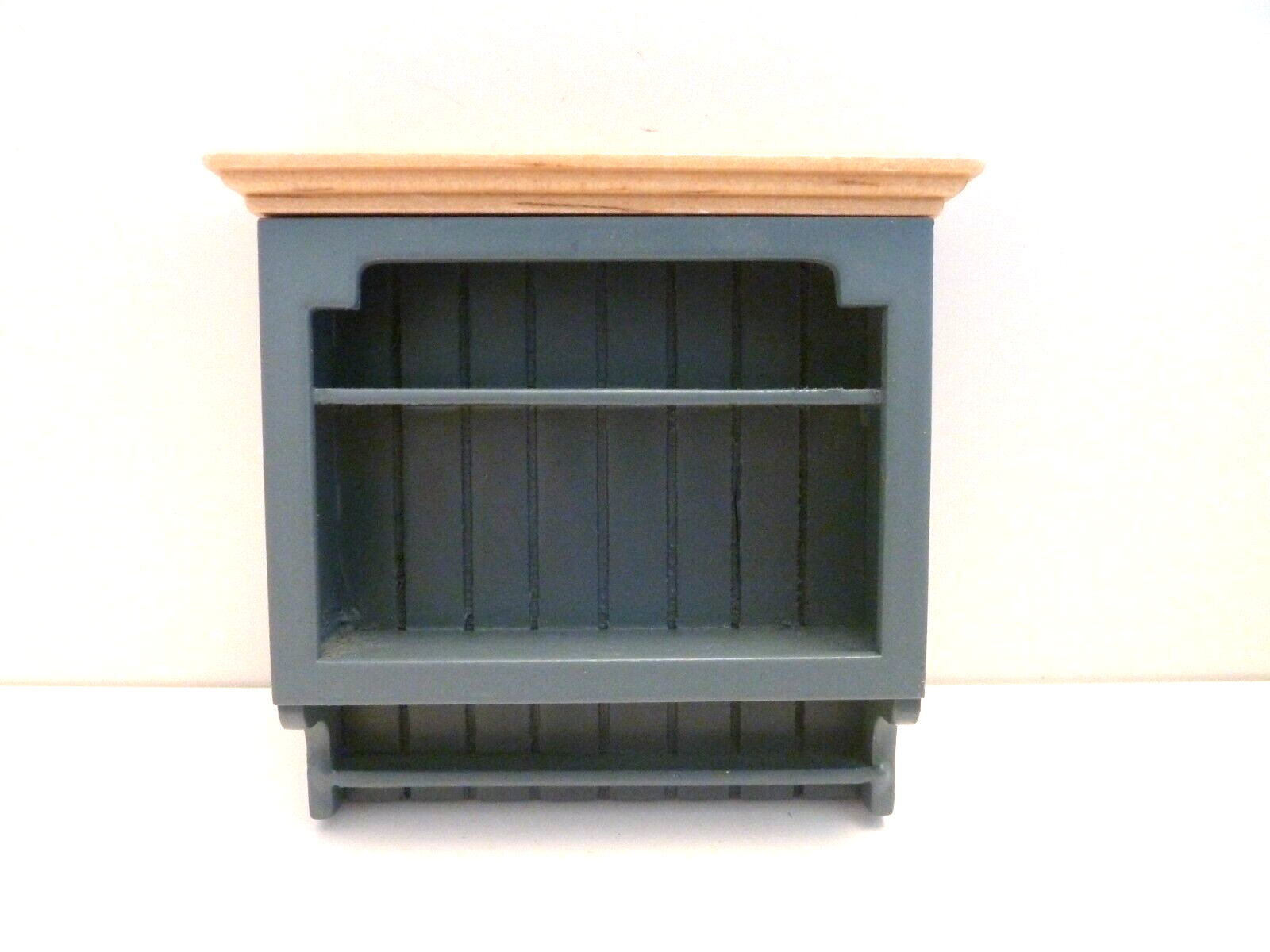 Dolls House Wall Shelves Blue and Oak Shaker Furniture Miniature 1:12th Scale
