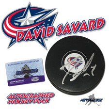 David Savard Signed Columbus Blue Jackets Puck - w/COA #3