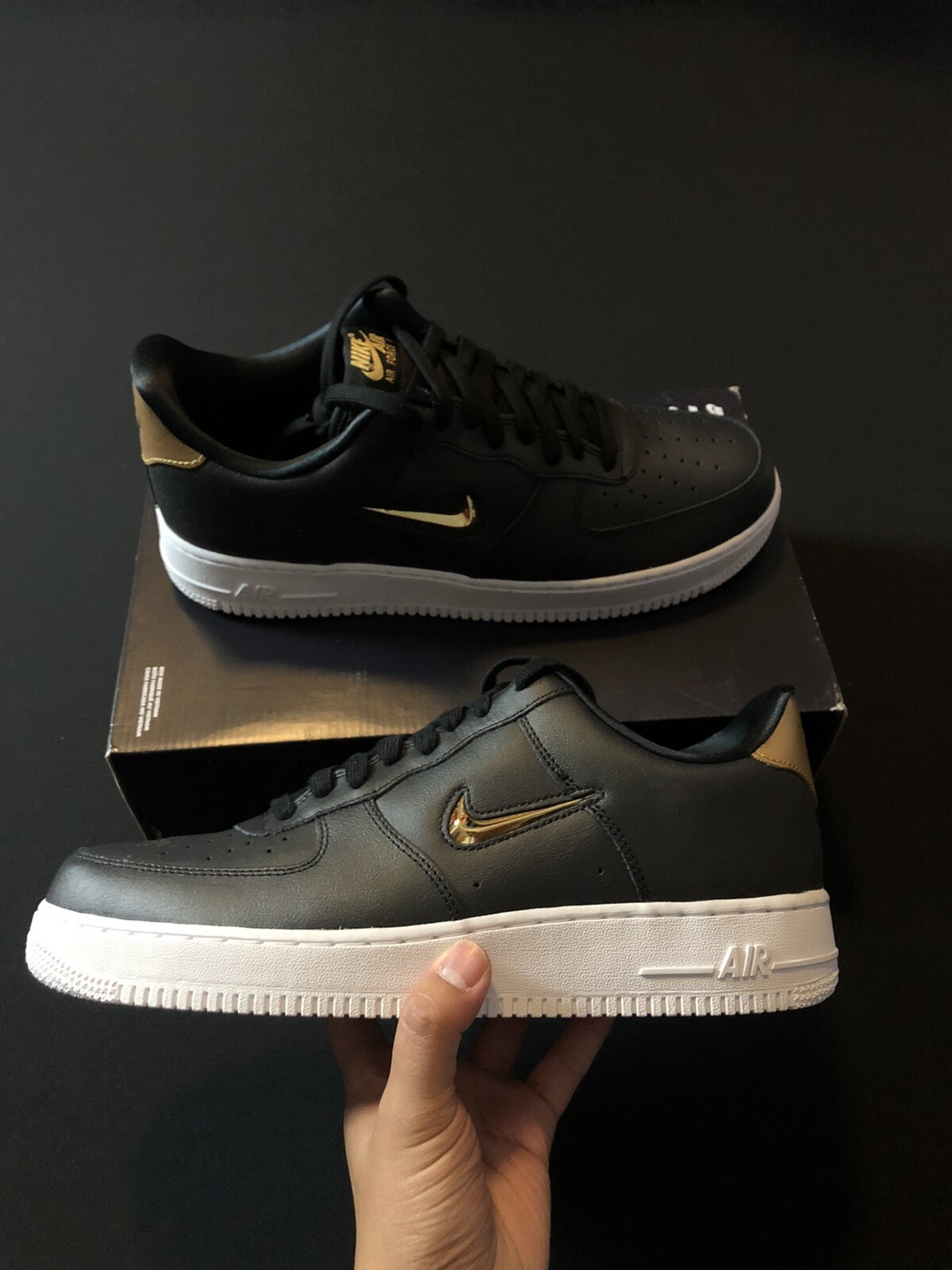 air force 1 jewel black gold