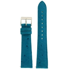 Watch band GenuineTurquoise Ostrich with Easy Change Springs 16mm - 20mm