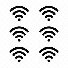 6 Pack - WIFI SYMBOL ICON Vinyl Decals Stickers