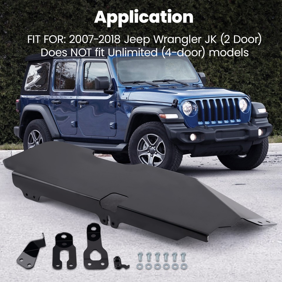 Steel Gas Tank Skid Plate Fits For 200718 Jeep Wrangler JK 4WD 2Door
