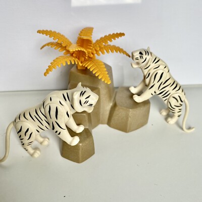 Playmobil weiße Tiger, Zoo, Tierpark, Safari, Raubtiere - Gebraucht