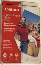 Canon 4x6 Photo Paper Plus Glossy 120 Sheets for inkjet Open Box