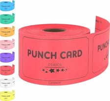 250 Punch Cards Red 8 Color Selection Incentive Loyalty Reward Cards for Cl...
