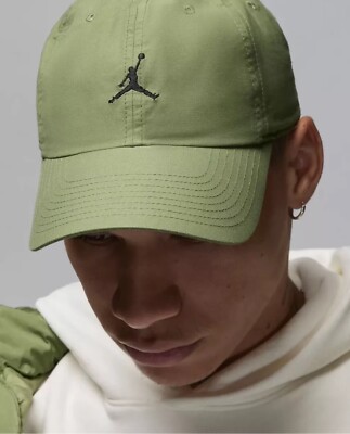 Nike Air Jordan Club Cap Hat Unstructured Light Olive Black M/L