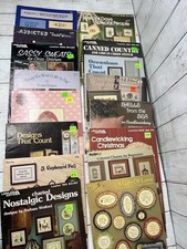 Lot 16 Vintage Cross Stitch Books Leaflets Pattern Booklets Mixed Themes Alpha